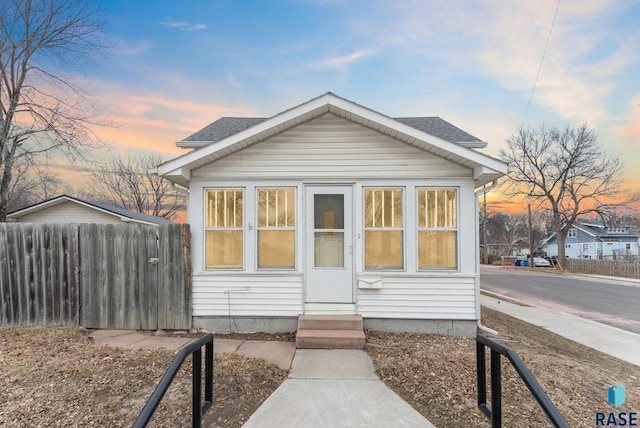 view of bungalow