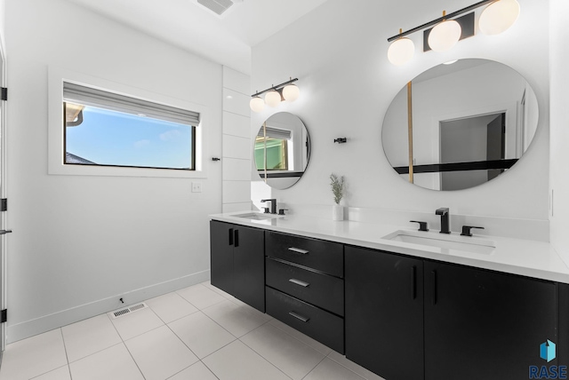 bathroom featuring vanity and tile patterned floors