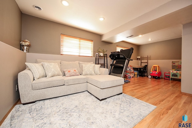 living room featuring hardwood / wood-style floors