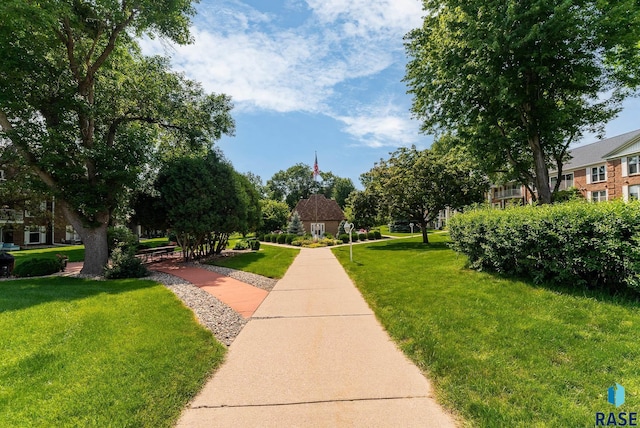 view of community with a yard