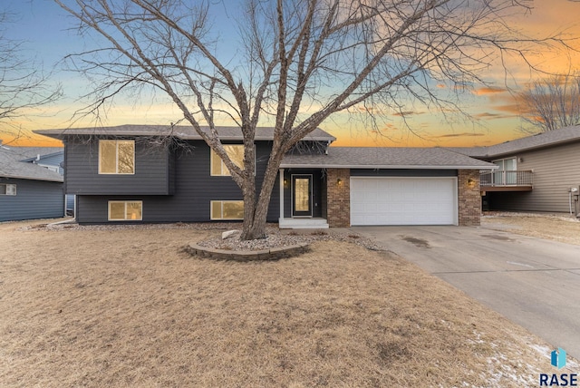 tri-level home with a garage