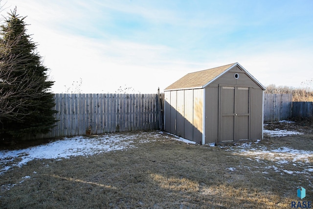 view of snow covered structure