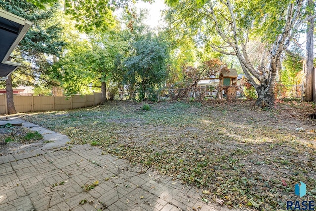 view of yard with a patio area