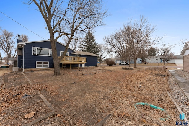 view of yard featuring a deck