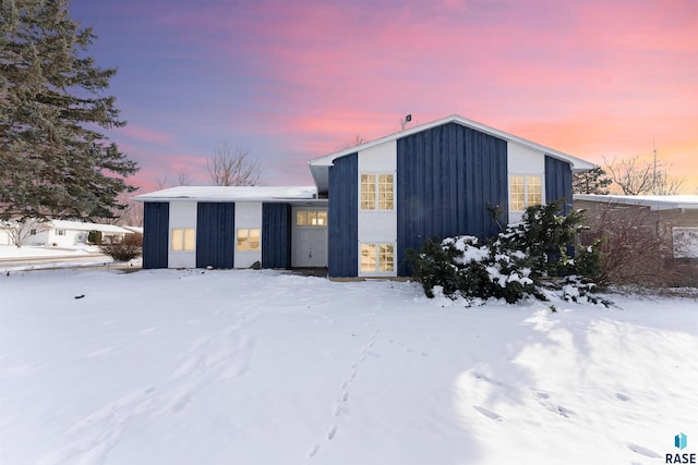 view of snow covered structure