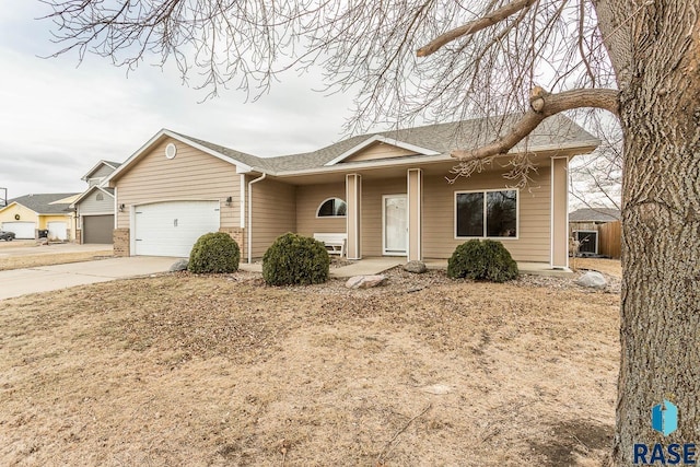 single story home featuring a garage