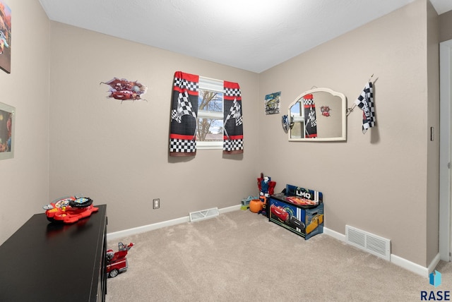 playroom with carpet floors