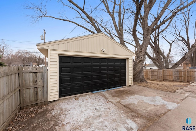 view of garage