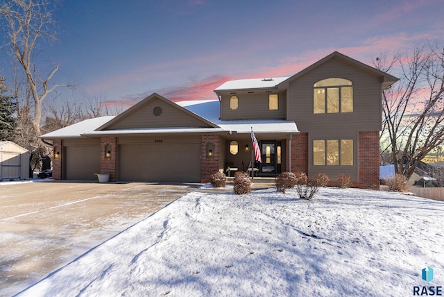 front of property featuring a garage