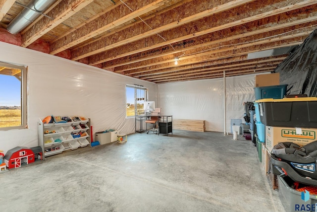 basement with a wealth of natural light