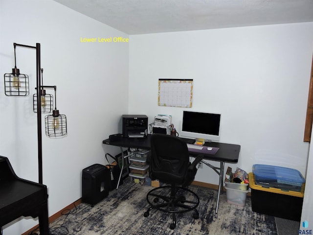 office area with baseboards