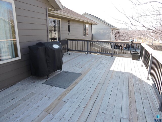 deck featuring area for grilling