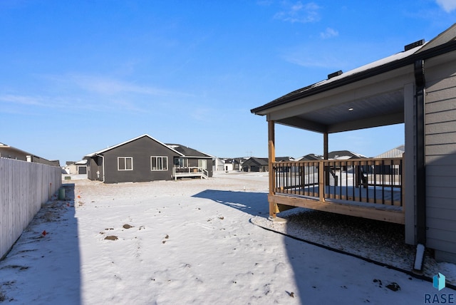 view of yard featuring a wooden deck