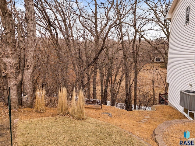 view of yard with central AC