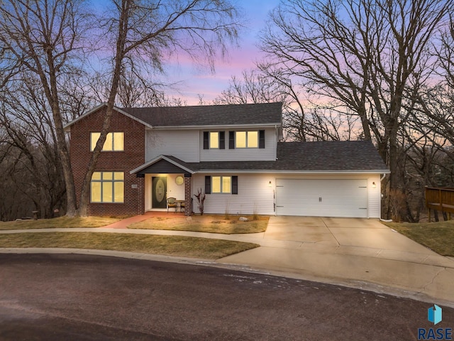 view of front of home featuring a garage