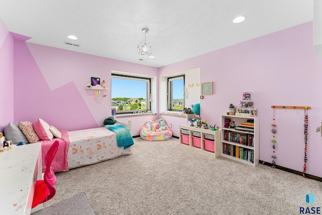 bedroom with carpet floors