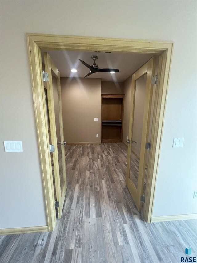 hall featuring hardwood / wood-style floors