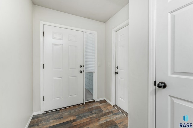 entrance foyer featuring dark hardwood / wood-style flooring