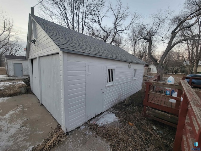 view of outbuilding with a garage