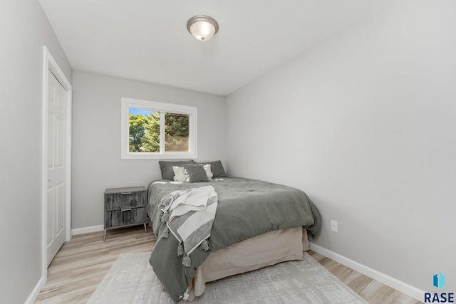 bedroom featuring light hardwood / wood-style flooring