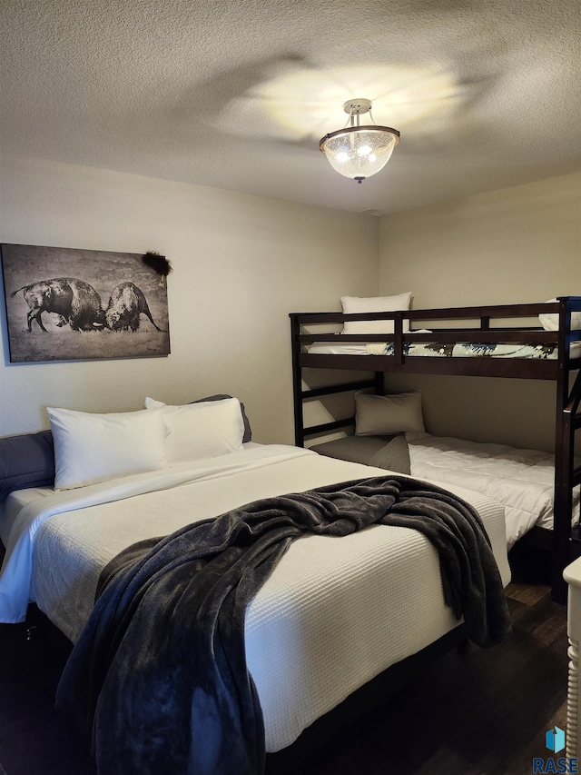 bedroom with a textured ceiling