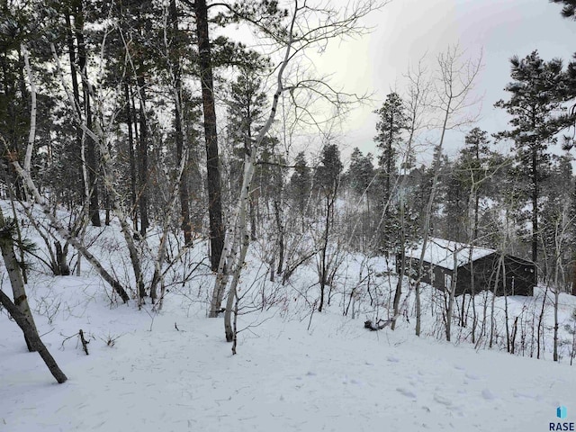 view of snow covered land