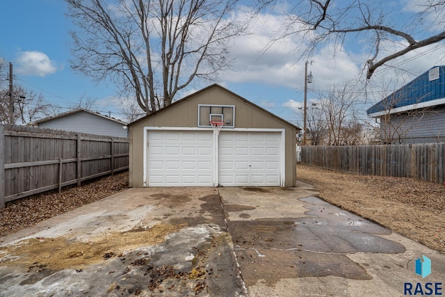 view of garage