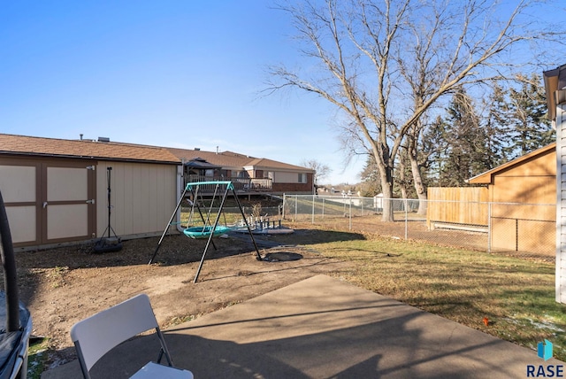 view of yard featuring a playground