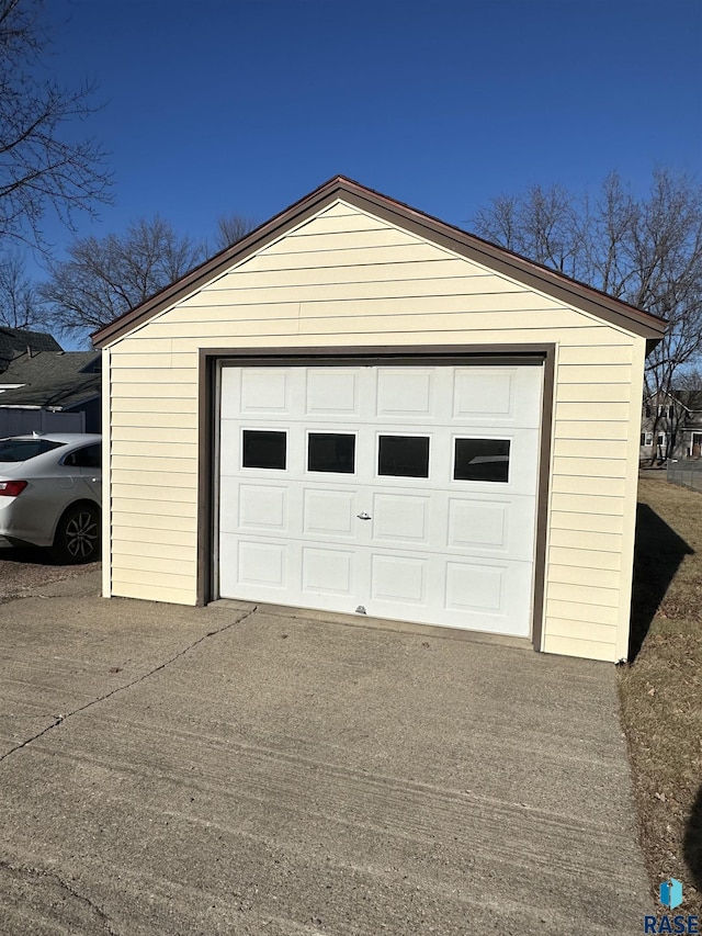 view of garage