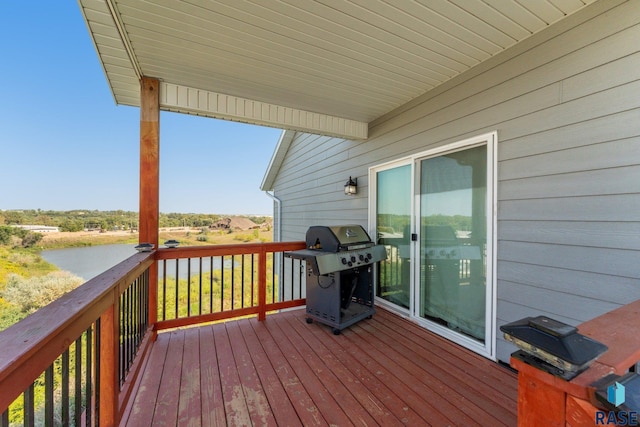 deck featuring area for grilling