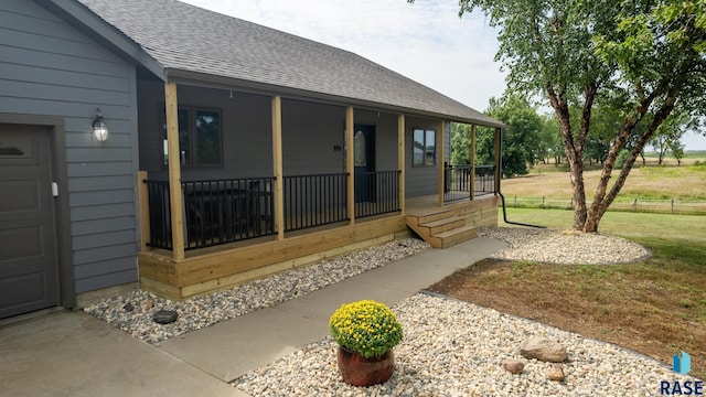 exterior space with a porch