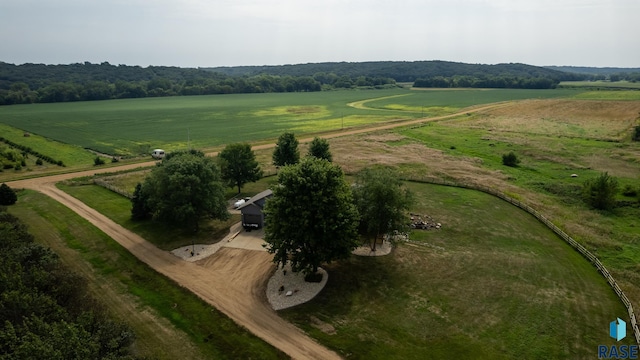 bird's eye view featuring a rural view