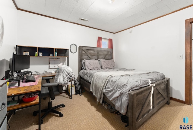 bedroom featuring ornamental molding