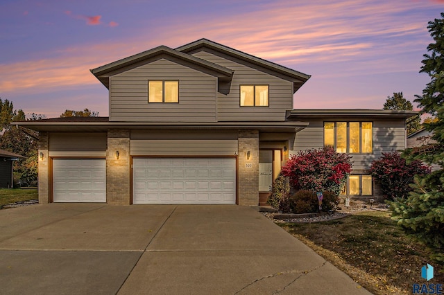 front of property featuring a garage