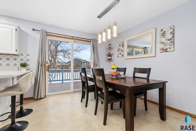 view of dining room