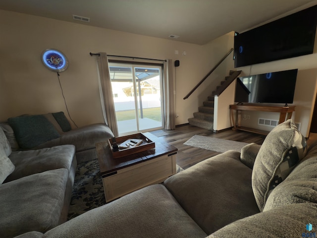 living room featuring hardwood / wood-style flooring