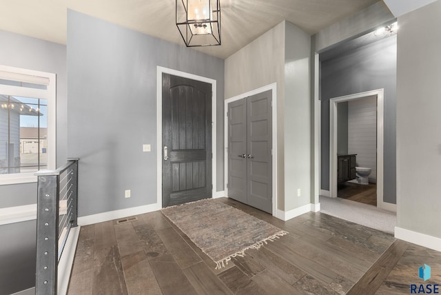 foyer featuring dark hardwood / wood-style flooring