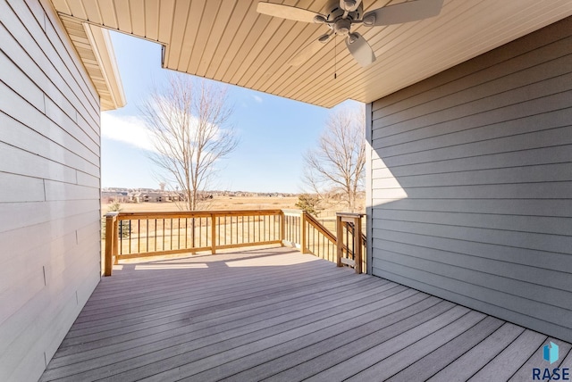 wooden terrace with ceiling fan