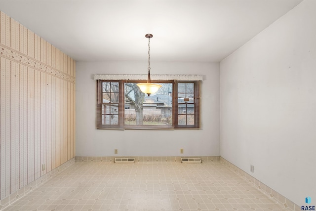 view of unfurnished dining area