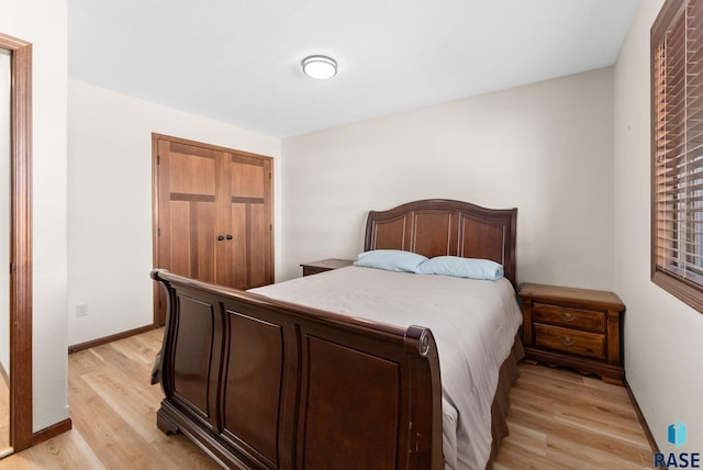 bedroom with light wood-type flooring