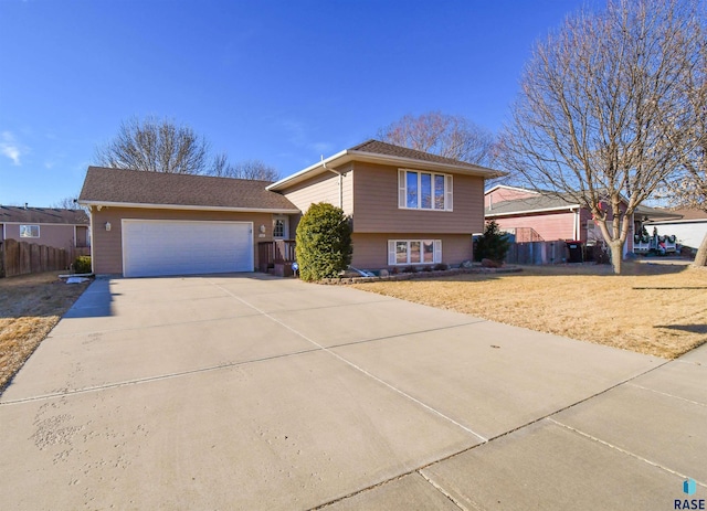 tri-level home featuring a garage