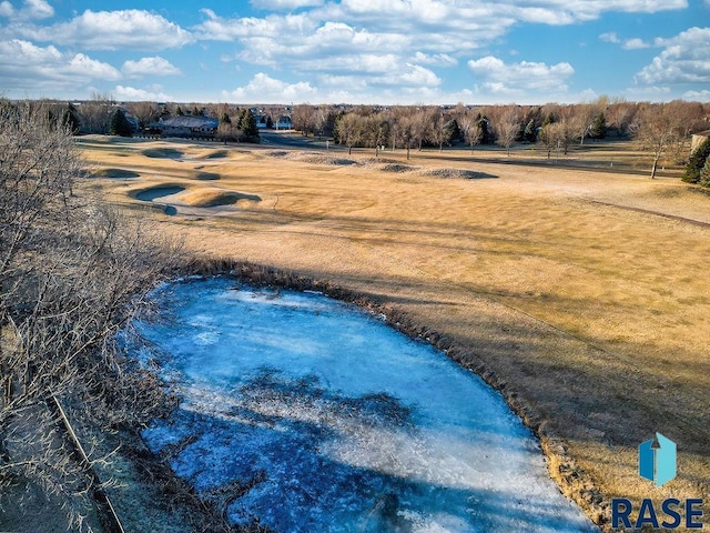 drone / aerial view with a water view and a rural view