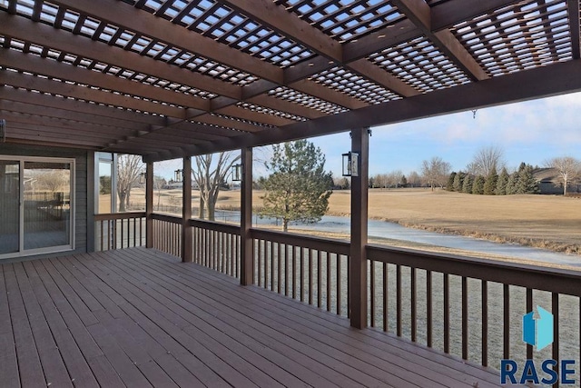 wooden deck with a pergola