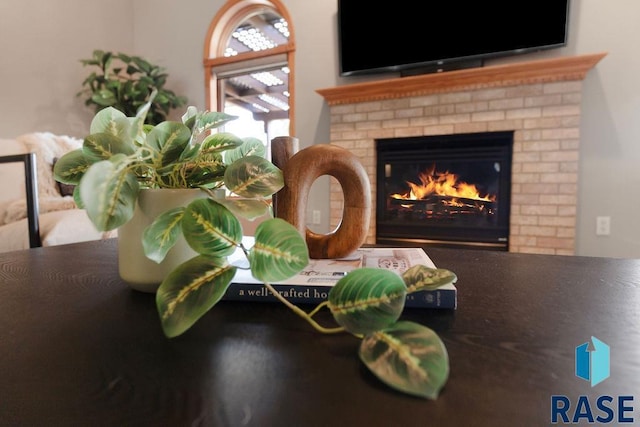 room details with a fireplace