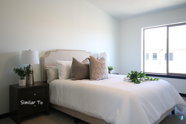 bedroom with carpet and multiple windows