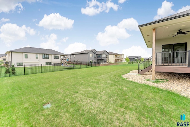 6705 E Corsair Dr, Sioux Falls, SD 57110 - view of yard featuring a residential view and ceiling fan
