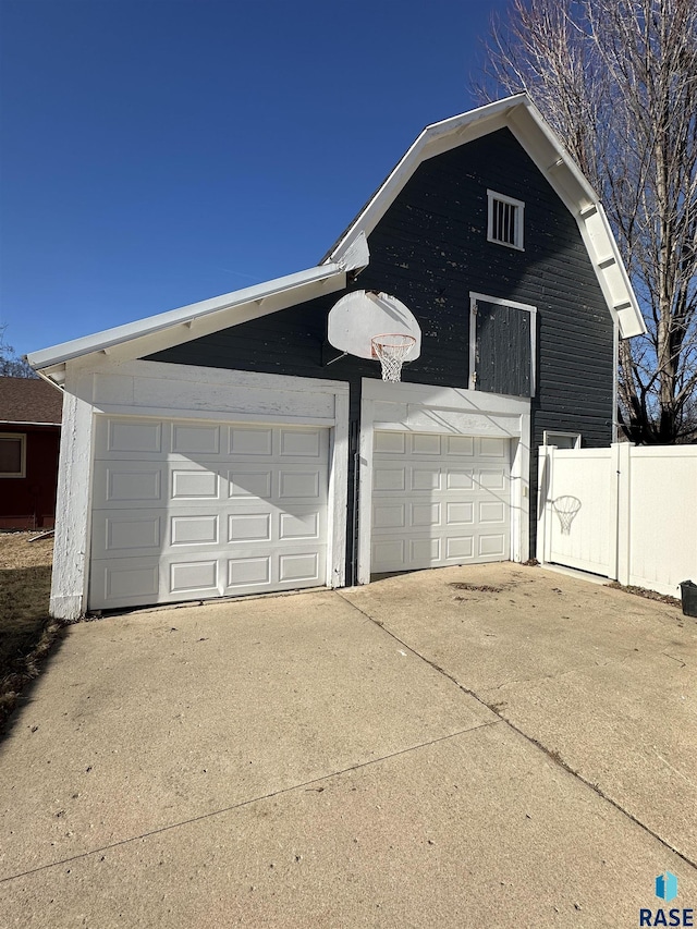 view of garage