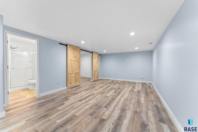 interior space with light hardwood / wood-style flooring