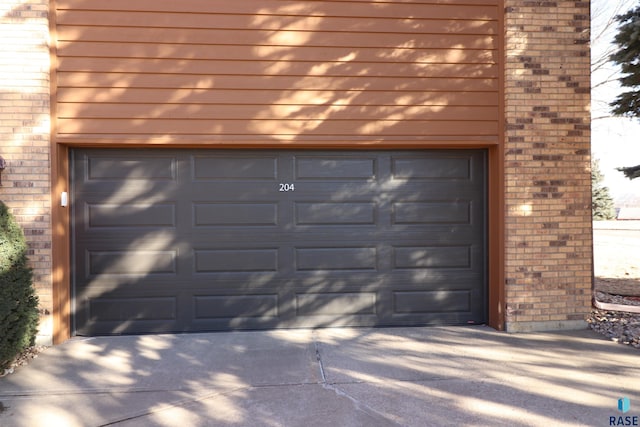 view of garage