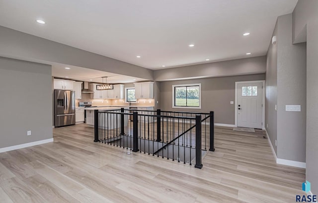 interior space with light wood-type flooring